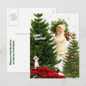  Jack Russell en Red Poinsettias Briefkaart (Voorkant / Achterkant)