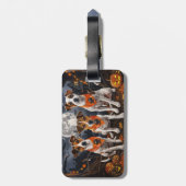 Jack Russell Halloween Spooky Bagagelabel (Achterkant verticaal)