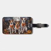 Jack Russell Halloween Spooky Bagagelabel (Achterkant horizontaal)