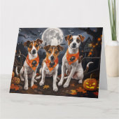 Jack Russell Halloween Spooky Kaart (Voorkant)