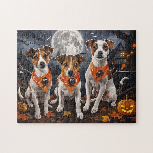 Jack Russell Halloween Spooky Legpuzzel (Horizontaal)