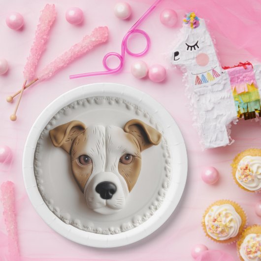 Jack Russell hond 3D geïnspireerd Papieren Bordje (Feest)
