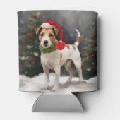 Jack Russell Hond in Sneeuw Kerstmis Blikjeskoeler (Achterkant)