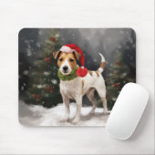 Jack Russell Hond in Sneeuw Kerstmis Muismat (Met muis)