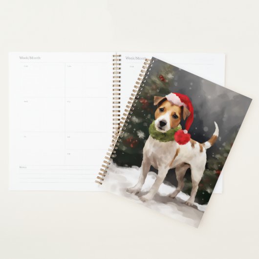 Jack Russell Hond in Sneeuw Kerstmis Planner (Display)