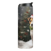 Jack Russell Hond in Sneeuw Kerstmis Thermosbeker (Gedraaid links)