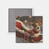 Jack Russell Hond Kerstfeest Magneet (Voorkant / Achterkant)