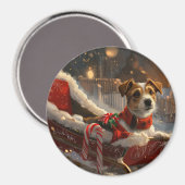 Jack Russell Hond Kerstfeest Magneet (Voorkant / Achterkant)