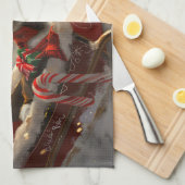 Jack Russell Hond Kerstfeest Theedoek (Quarter Fold)