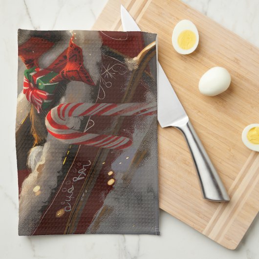 Jack Russell Hond Kerstfeest Theedoek (Quarter Fold)