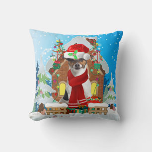 Jack Russell-hond met kerstcadeaus Kussen