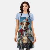 Jack Russell Hond Rijden Motorfiets Kerstmis Schort (Gedragen)