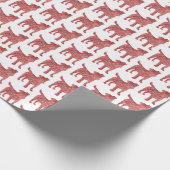 Jack Russell Hond Silhouet Kerstmis Wit Cadeaupapier (Hoek)