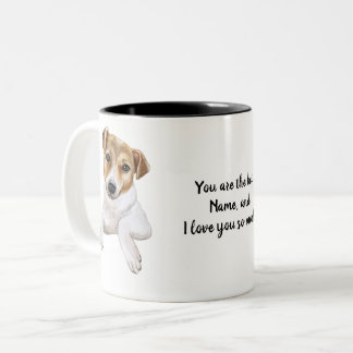 Jack Russell, ik hou van je, Tweekleurige Koffiemok