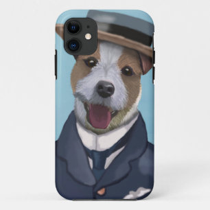 Jack Russell in Boater iPhone 11 Hoesje