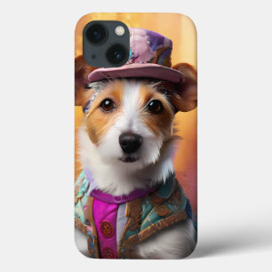 Jack Russell in kleurrijke kleding iPhone 13 Hoesje