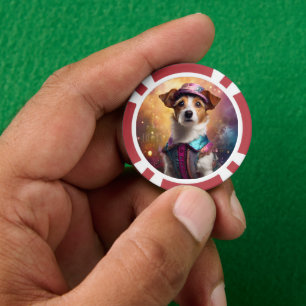Jack Russell in levendig kostuum Poker Chips