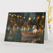 Jack Russell Kerst Feestelijke reis Kaart (Gele Bloem)