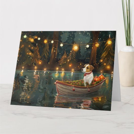 Jack Russell Kerst Feestelijke reis Kaart (Voorkant)