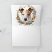 Jack Russell Kerstkrans feestelijke pup Kaart (Binnen)