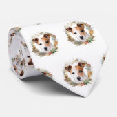 Jack Russell Kerstkrans feestelijke pup Stropdas (Opgerold)