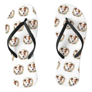 Jack Russell Kerstkrans Festieve Pup Teenslippers