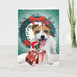 Jack Russell KerstTimes Feestdagen Kaart