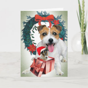 Jack Russell KerstTimes Feestdagen Kaart