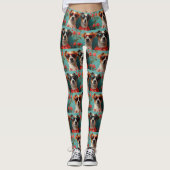 Jack Russell met hart Rozen Valentijnsdag Leggings (Voorkant)