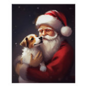 Jack Russell Met Sinterklaas Feestelijke Kerstmis Perfect Poster (Voorkant)