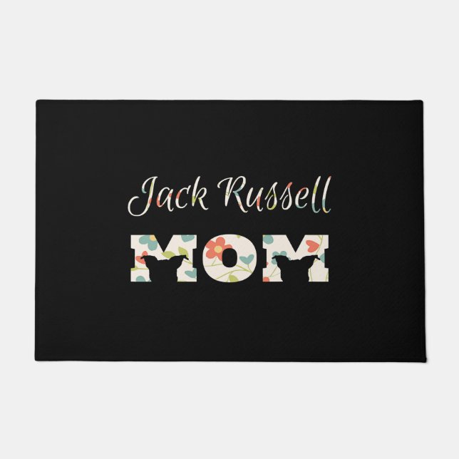 jack russell moeder lange mouwen vrouwen deurmat (Voorkant)