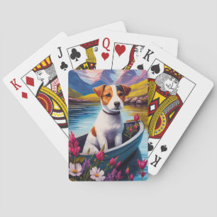 Jack Russell op een peddel: Een landschapsavontuur Pokerkaarten