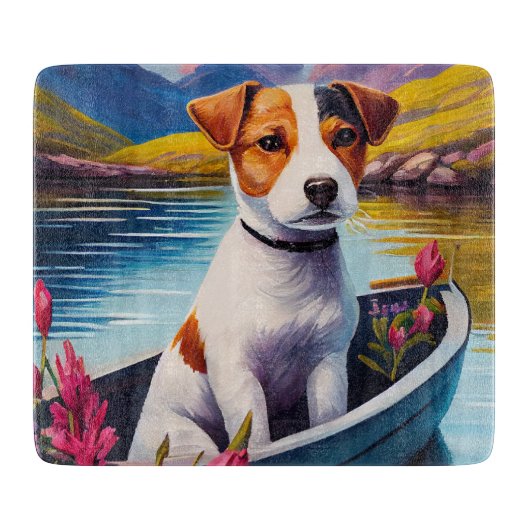Jack Russell op een peddel: Een Schilderachtig avo Snijplank (Voorkant)