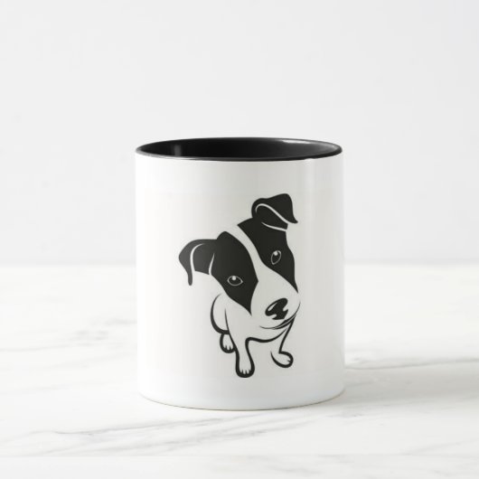 Jack Russell over de koffie-Mok Mok (Midden)