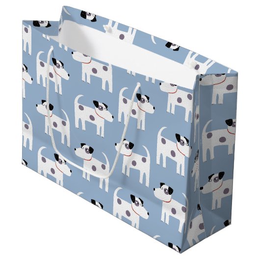 Jack Russell Parson Terrier Dog Pattern Groot Cadeauzakje (Voorkant Gekanteld)