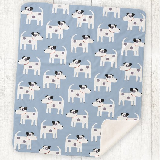 Jack Russell Parson Terrier Dog Pattern Sherpa Deken