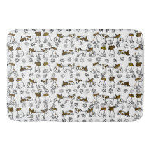 Jack Russell Paw Print Bath Mat