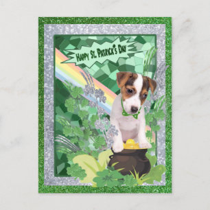 Jack Russell Puppy Number 1 Happy St Patricks Day Briefkaart