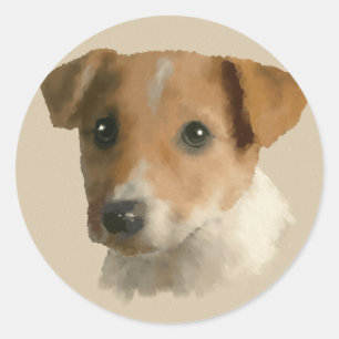 Jack Russell Puppy Ronde Sticker