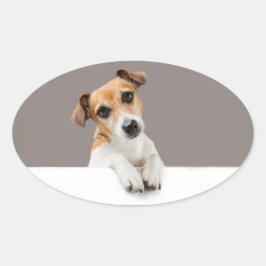 Jack Russell Puppy Sweet Schattig Baby Jack Ovale Sticker
