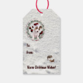 Jack Russell Puppy Warme Kerstwensen Cadeaulabel (Achterkant)