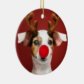 Jack Russell Reindeer Keramisch Ornament (Rechts)