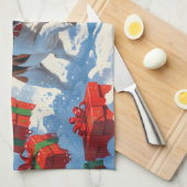 Jack Russell rent in de sneeuw met kerst Pet Theedoek (Quarter Fold)