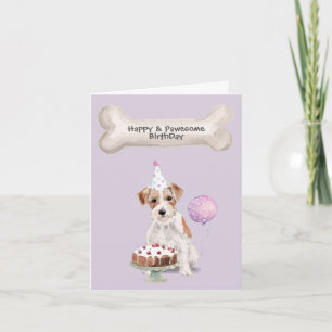 Jack Russell Ruwharige Verjaardag Feestdagen Kaart