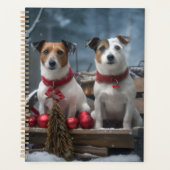 Jack Russell Snowy Sleigh Décor de Noël (Devant)