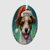 Jack Russell Terrier Aangepaste Kerstversiering Ornament (voorkant)