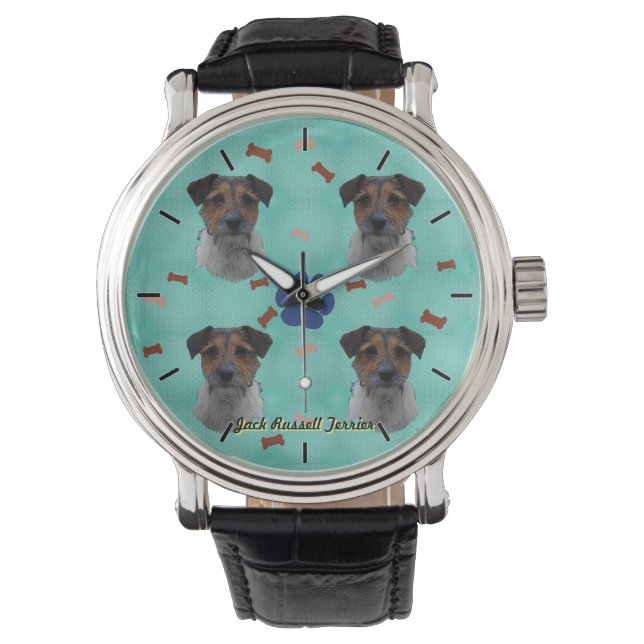 Jack Russell Terrier Art Horloge (Voorkant)