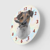 Jack Russell Terrier Art Ronde Klok (Hoek)