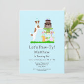 Jack Russell Terrier Avec Anniversaire Invitation  (Debout devant)