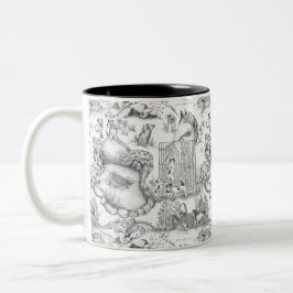 JACK RUSSELL Terrier Black Toile Tweekleurige Koffiemok